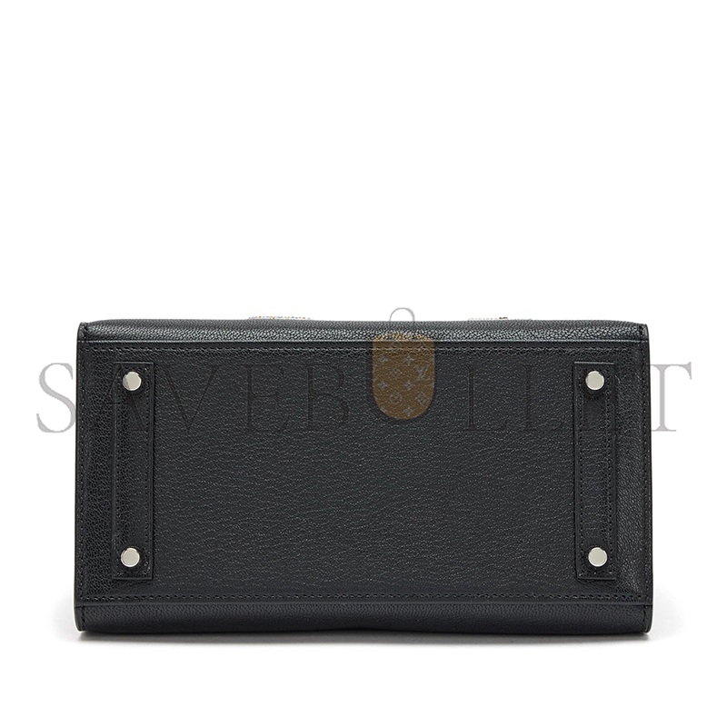 HERMÈS MASTER BIRKIN 20 SELLIER BOUCLERIE MODERNE BLACK CHÈVRE PALLADIUM HARDWARE (20*17*11cm)